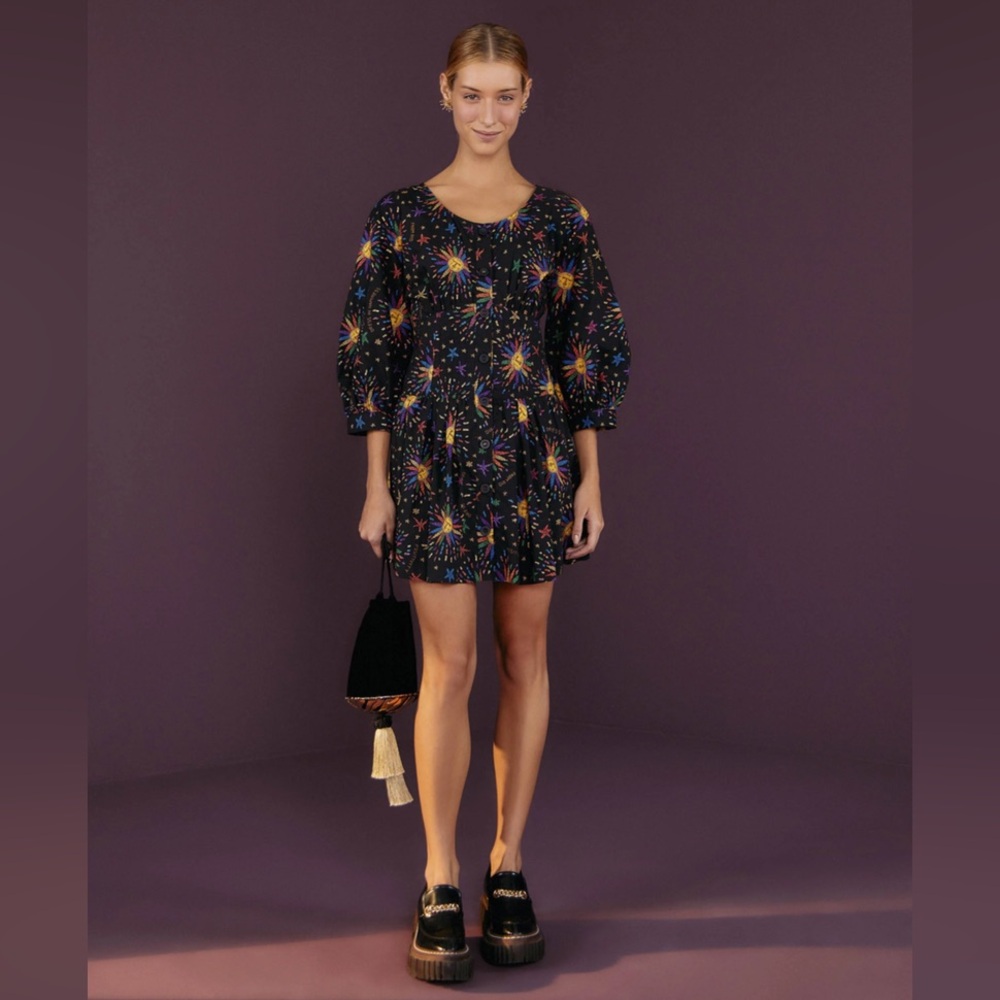 Farm Rio Rainbow Suns Mini Dress